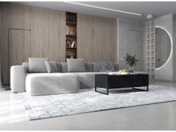 Stolik Kawowy Glamour ELPIS 110 cm, Czarny Mat, z Ramą, Dobra Cena, Sklep Online | Meble Lindner