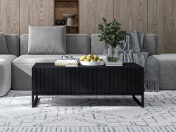 Stolik Kawowy Glamour ELPIS 110 cm, Czarny Mat, z Ramą, Dobra Cena, Sklep Online | Meble Lindner