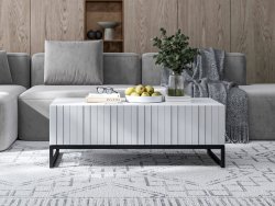 Stolik Kawowy Glamour ELPIS 110 cm, Biały Mat, Dobra Cena, Sklep Online | Meble Lindner