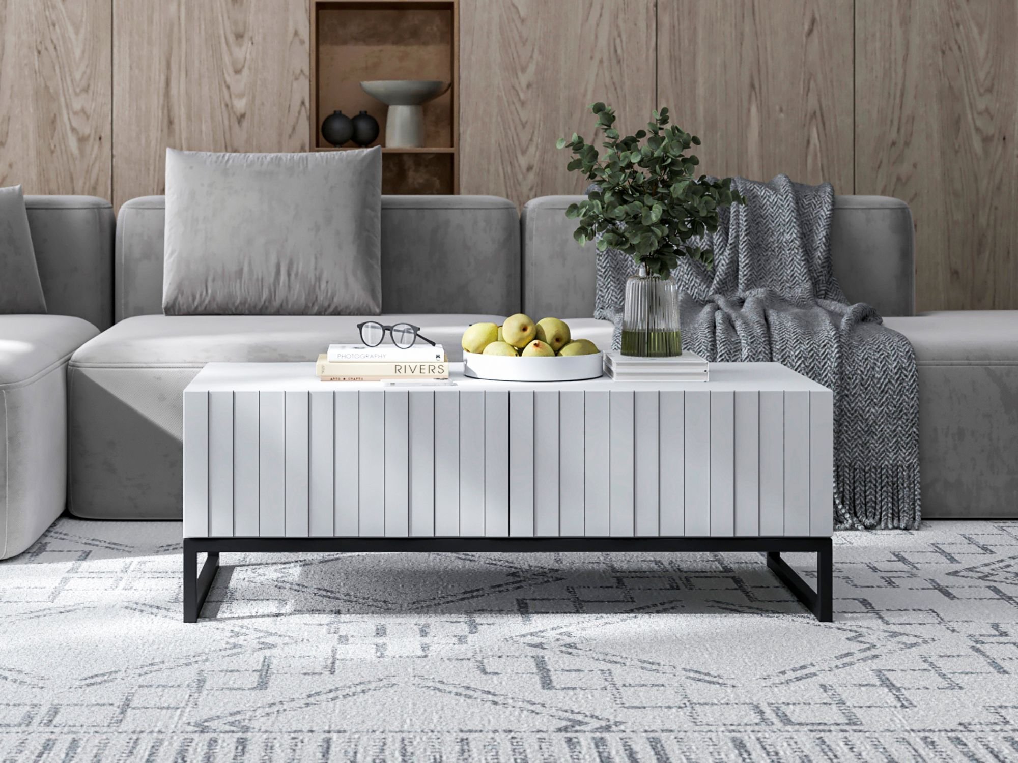 Stolik Kawowy Glamour ELPIS 110 cm, Biały Mat, Dobra Cena, Sklep Online | Meble Lindner