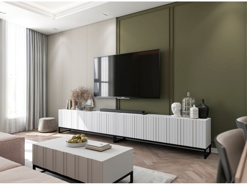 Stolik Kawowy Glamour ELPIS 110 cm, Biały Mat, Dobra Cena, Sklep Online | Meble Lindner