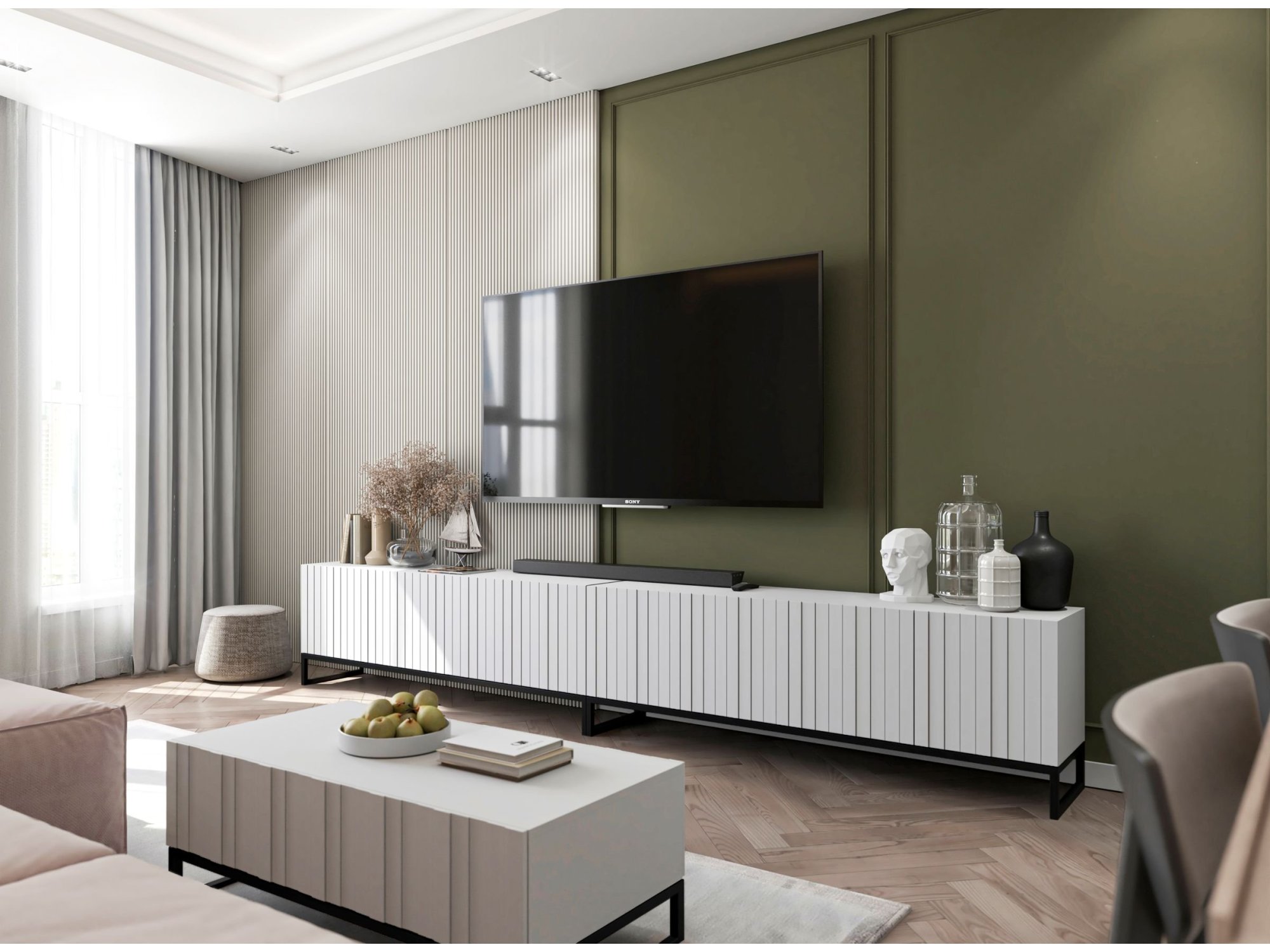 Stolik Kawowy Glamour ELPIS 110 cm, Biały Mat, Dobra Cena, Sklep Online | Meble Lindner