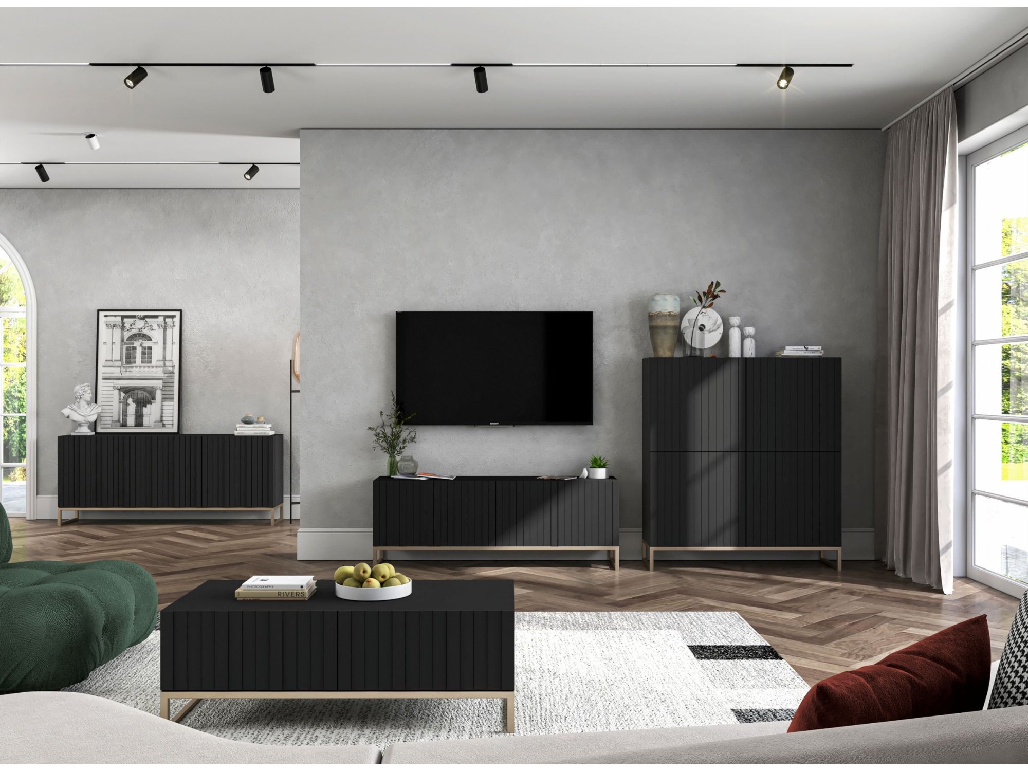 Stolik Kawowy Glamour ELPIS, Czarny Mat, Dobra Cena, Sklep Online | Meble Lindner