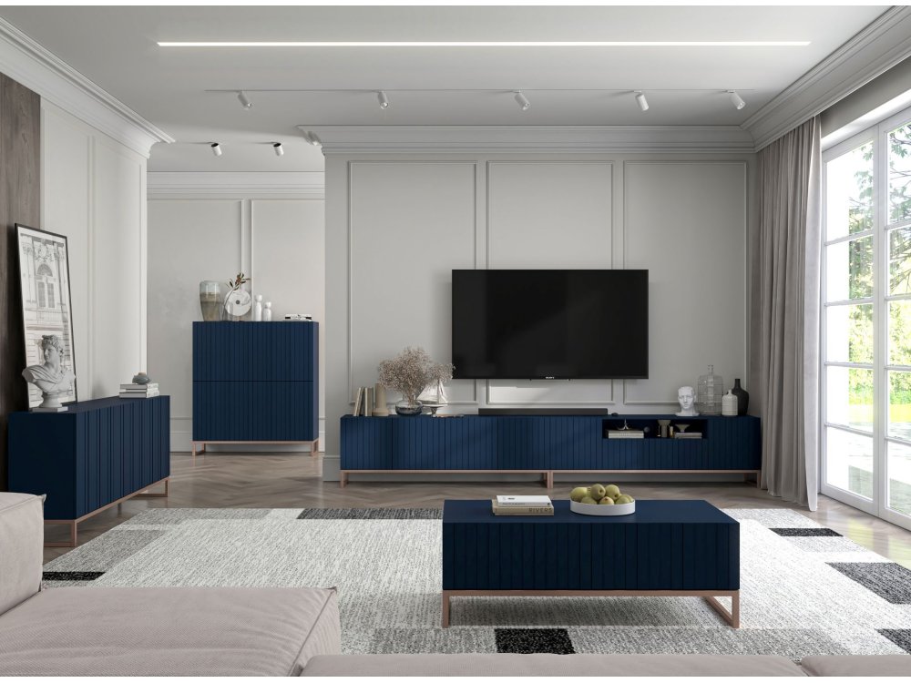 Stolik Kawowy Glamour ELPIS, Granatowy Mat, Dobra Cena, Sklep Online | Meble Lindner