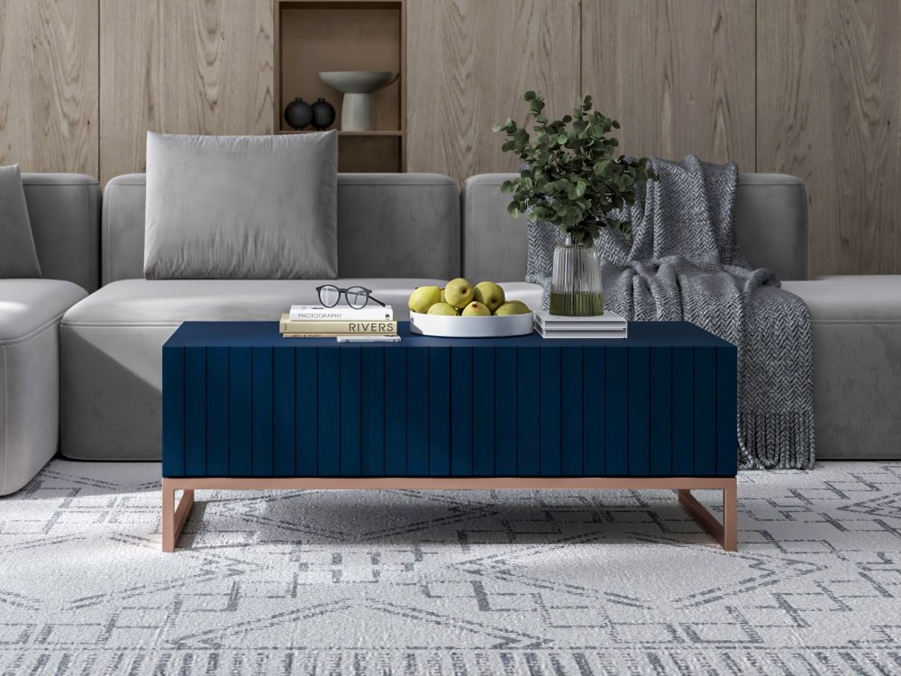 Stolik Kawowy Glamour ELPIS, Granatowy Mat, Dobra Cena, Sklep Online | Meble Lindner