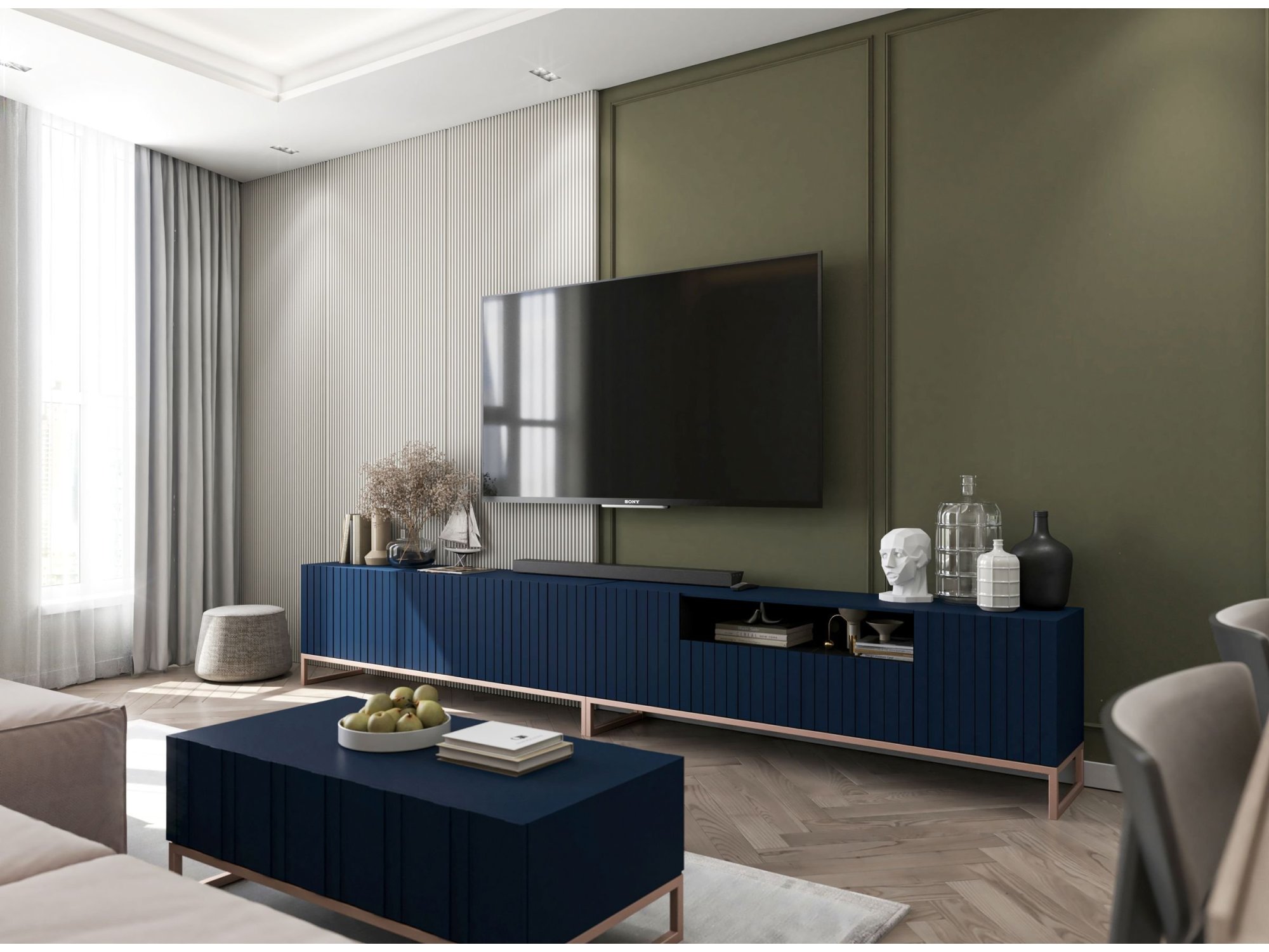 Stolik Kawowy Glamour ELPIS, Granatowy Mat, Dobra Cena, Sklep Online | Meble Lindner