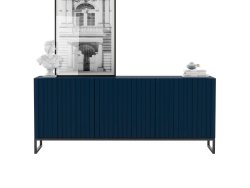 Stojąca komoda Glamour ELPIS Granatowy Mat 168 cm na czarnej ramie