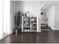 Stojąca komoda Glamour ELPIS Biały Mat 112 cm na miedzianej ramie