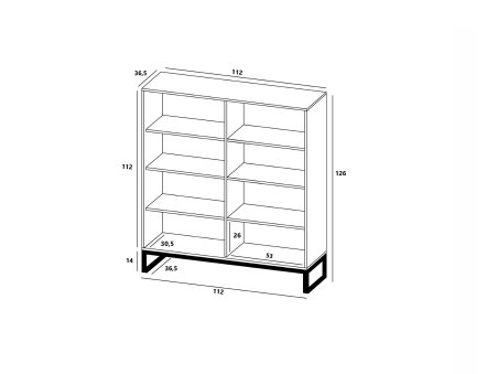 Stojąca komoda Glamour ELPIS Biały Mat 112 cm na miedzianej ramie