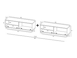 Stojąca szafka RTV Loft Industrialna ENJOY Dąb artisan Mat 240 cm na cokole