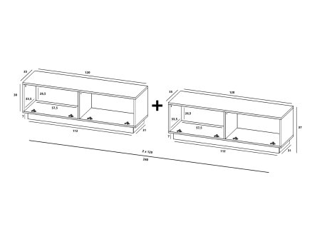 Stojąca szafka RTV Loft Industrialna ENJOY Dąb artisan Mat 240 cm na cokole