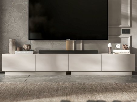 Stojąca szafka RTV Loft Industrialna ENJOY Kaszmir Mat 240 cm na cokole1