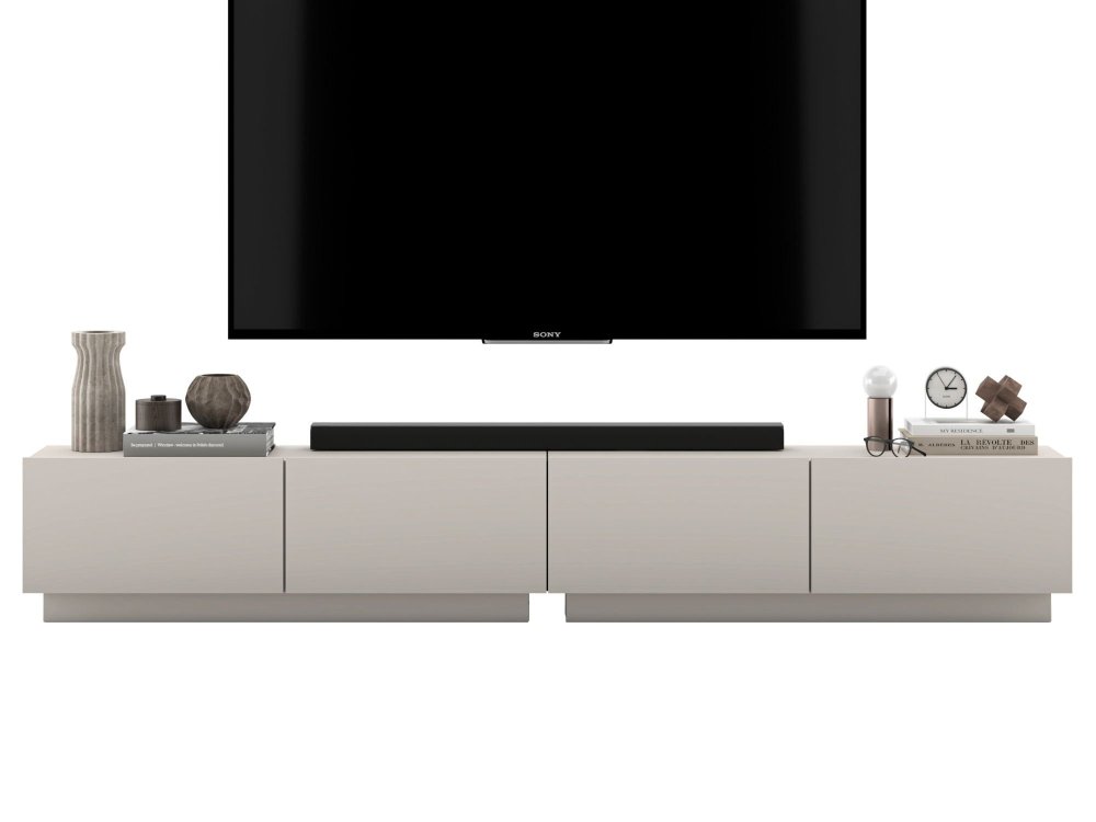 Stojąca szafka RTV Loft Industrialna ENJOY Kaszmir Mat 240 cm na cokole