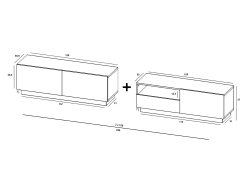 Stojąca szafka RTV Loft Industrialna ENJOY Grafit Mat 240 cm na cokole