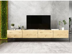 Wisząca Szafka RTV Loft Industrialna ENJOY Dąb Artisan Mat 240 cm, Sklep Online | Meble Lindner