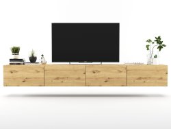 Wisząca Szafka RTV Loft Industrialna ENJOY Dąb Artisan Mat 240 cm, Sklep Online | Meble Lindner