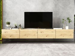Wisząca Szafka RTV Loft Industrialna ENJOY Dąb Artisan Mat 240 cm, Sklep Online | Meble Lindner