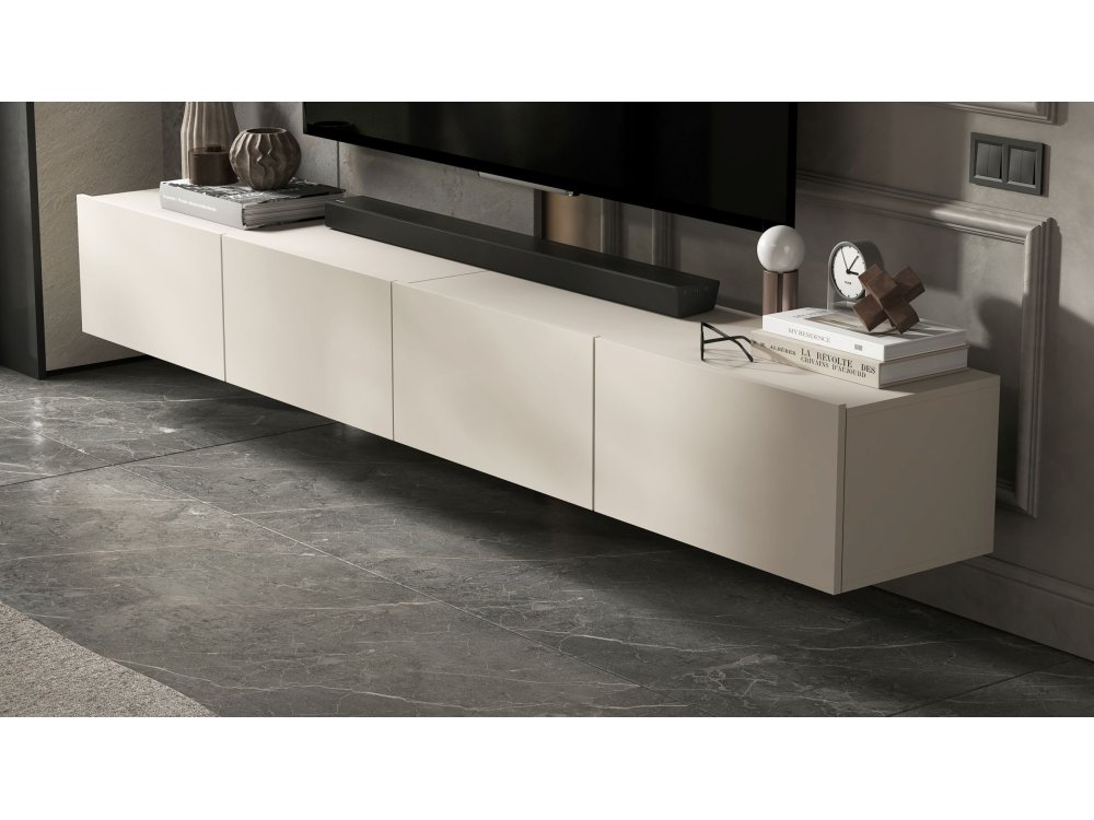 Wisząca Szafka RTV Loft Industrialna ENJOY Kaszmir Mat 240 cm, Dobra Cena | Meble Lindner
