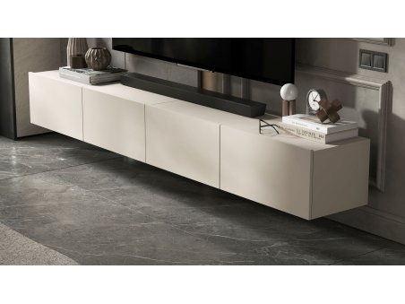 Wisząca Szafka RTV Loft Industrialna ENJOY Kaszmir Mat 240 cm, Dobra Cena | Meble Lindner