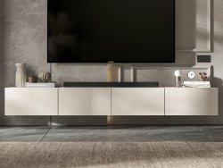 Wisząca Szafka RTV Loft Industrialna ENJOY Kaszmir Mat 240 cm, Dobra Cena | Meble Lindner