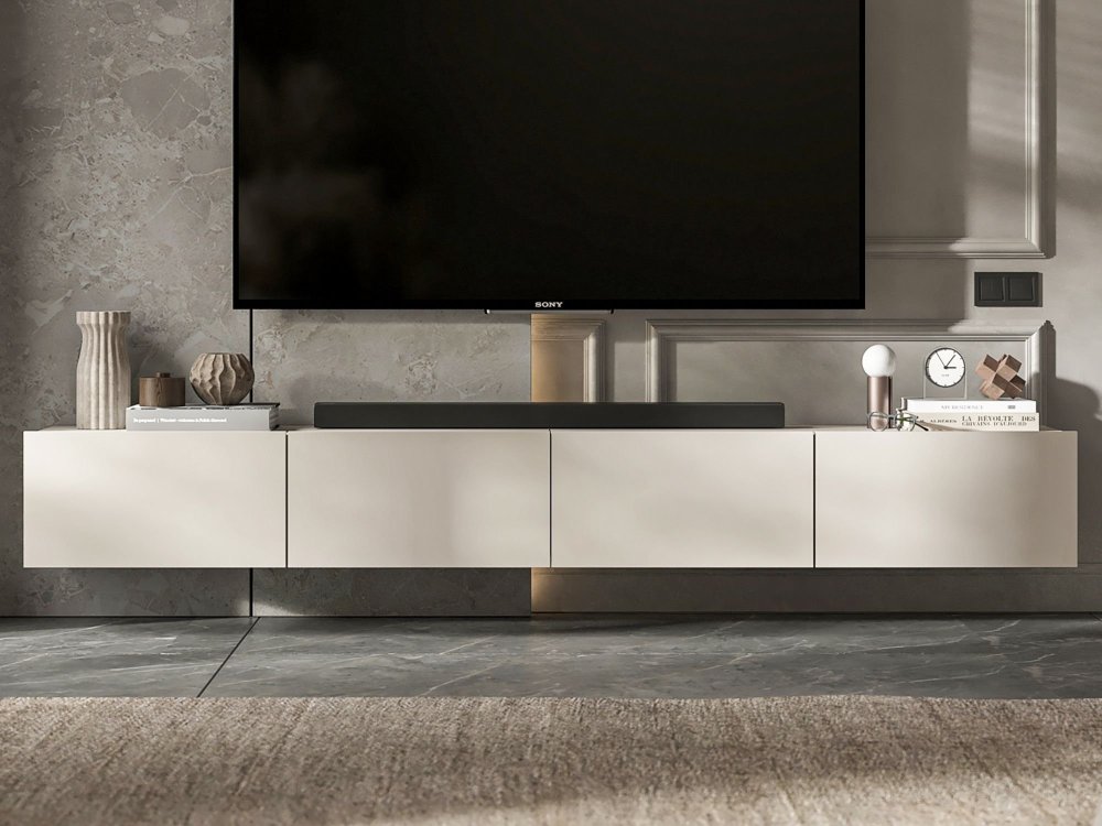 Wisząca Szafka RTV Loft Industrialna ENJOY Kaszmir Mat 240 cm, Dobra Cena | Meble Lindner