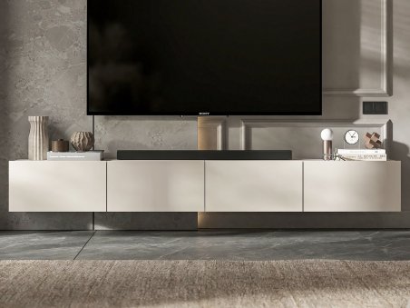 Wisząca szafka RTV Loft Industrialna ENJOY Kaszmir Mat 240 cm1