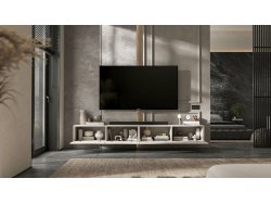 Wisząca Szafka RTV Loft Industrialna ENJOY Kaszmir Mat 240 cm, Dobra Cena | Meble Lindner