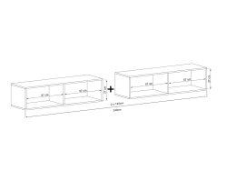 Wisząca Szafka RTV Loft Industrialna ENJOY Kaszmir Mat 240 cm, Dobra Cena | Meble Lindner
