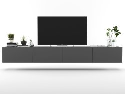 Wisząca szafka RTV Loft Industrialna ENJOY Grafit Mat 240 cm