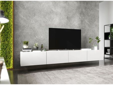 Wisząca Szafka RTV ENJOY Loft, Biala, 240 cm Zestaw 2 x 120 cm, Dobra Cena, Sklep Online | Meble Lindner3