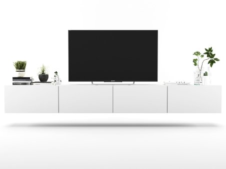 Wisząca Szafka RTV ENJOY Loft, Biala, 240 cm Zestaw 2 x 120 cm, Dobra Cena, Sklep Online | Meble Lindner