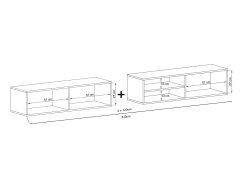 Wisząca Szafka RTV Loft Industrialna ENJOY Dąb Artisan Mat 240 cm, Dobra Cena, Sklep Online | Meble Lindner