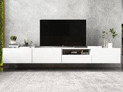 Wisząca Szafka RTV ENJOY Loft, Biala, 240 cm Zestaw 2 x 120 cm, z Szufladą, Dobra Cena, Sklep Online | Meble Lindner