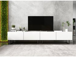 Szafka RTV ENJOY Loft, Biała, 240 cm Zestaw 2 x 120 cm, ze Stelażem, Dobra Cena, Sklep Online | Meble Lindner