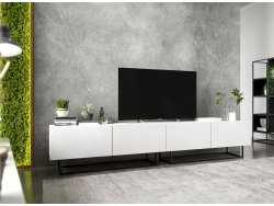 Szafka RTV ENJOY Loft, Biała, 240 cm Zestaw 2 x 120 cm, ze Stelażem, Dobra Cena, Sklep Online | Meble Lindner