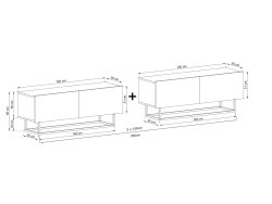 Szafka RTV ENJOY Loft, Biała, 240 cm Zestaw 2 x 120 cm, ze Stelażem, Dobra Cena, Sklep Online | Meble Lindner
