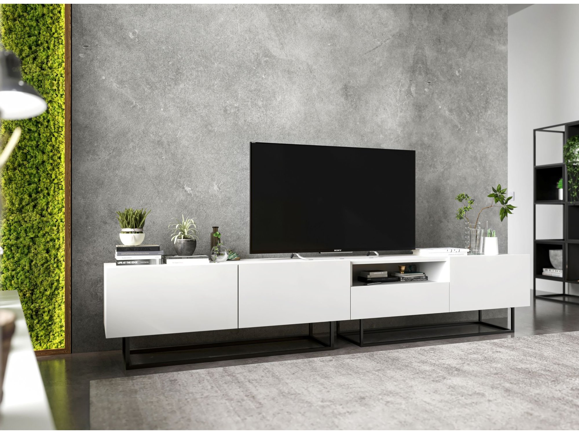 Szafka RTV ENJOY Loft, Biała, 240 cm Zestaw 2 x 120 cm, z Szufladą, Dobra Cena, Sklep Online | Meble Lindner