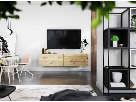 Wisząca Szafka RTV ENJOY Loft Industrialna 120 cm kolor biały MAT2