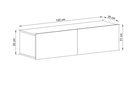Wisząca Szafka RTV ENJOY Loft Industrialna 120 cm kolor biały MAT