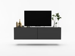 Wisząca Szafka RTV ENJOY Loft Industrialna 120 cm kolor grafit MAT