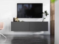 Wisząca Szafka RTV ENJOY Loft Industrialna 120 cm kolor grafit MAT