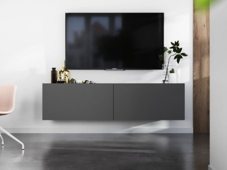 Wisząca Szafka RTV ENJOY Loft Industrialna 120 cm kolor grafit MAT1