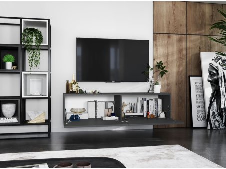 Wisząca Szafka RTV ENJOY Loft Industrialna 120 cm kolor grafit MAT