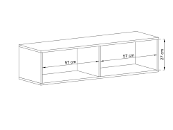 Wisząca Szafka RTV ENJOY Loft Industrialna 120 cm kolor grafit MAT