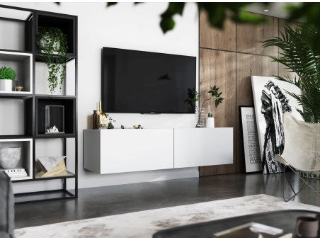 Wisząca Szafka RTV ENJOY Biała 120 cm, Loft/Industrialna, Dobra Cena, Sklep Online | Meble Lindner3