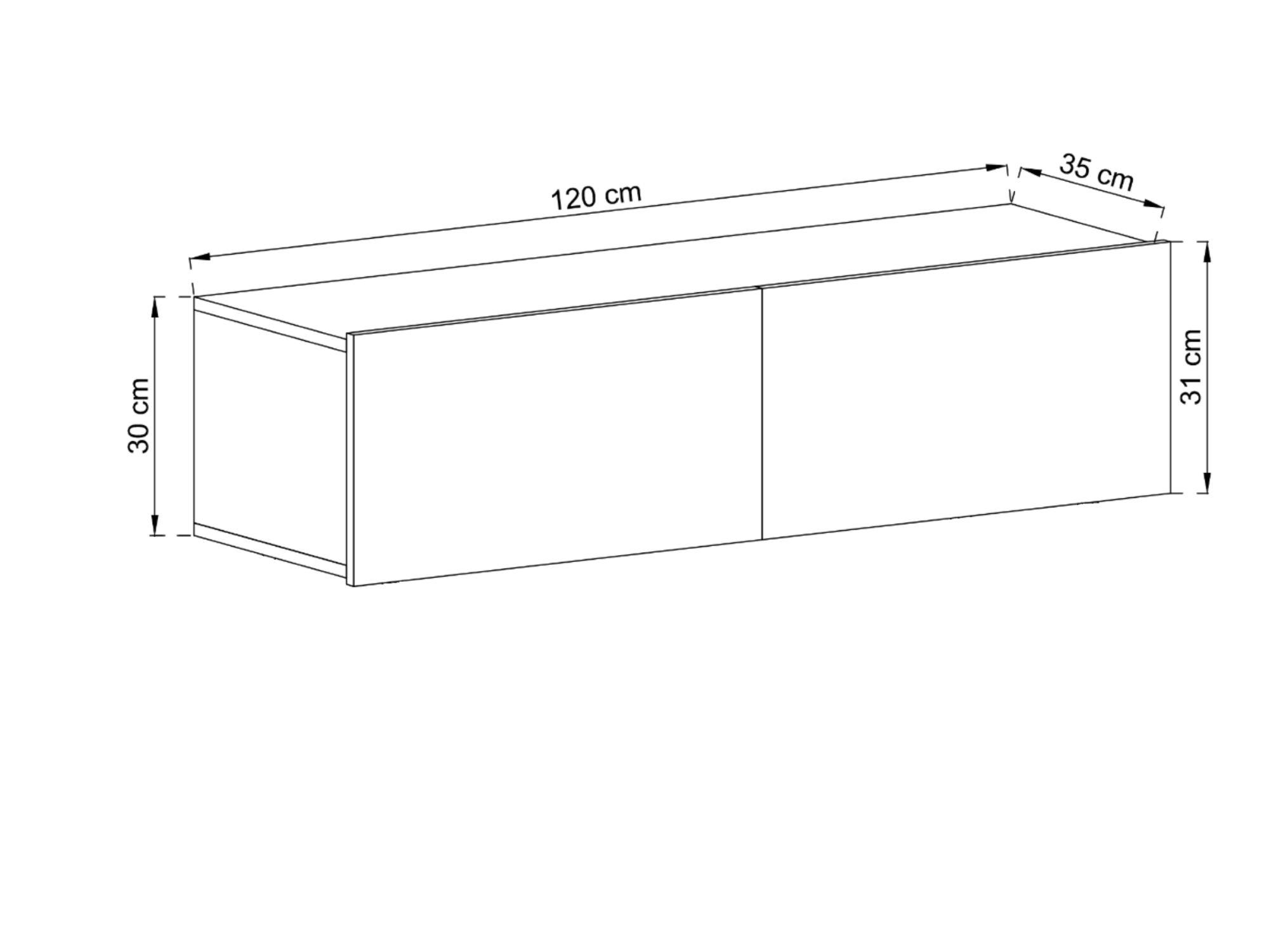 Wisząca Szafka RTV ENJOY Biała 120 cm, Loft/Industrialna, Dobra Cena, Sklep Online | Meble Lindner