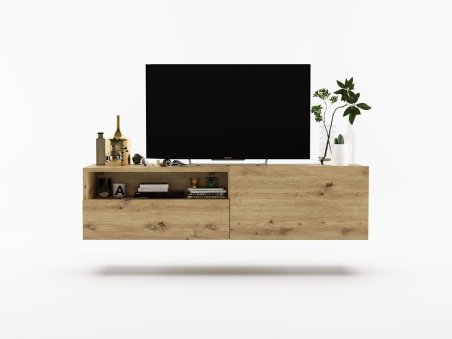 Wisząca Szafka RTV ENJOY Loft Industrialna szuflada 120 cm kolor dąb artisan