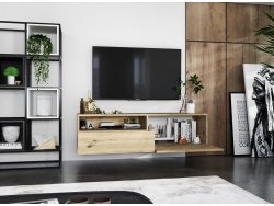 Wisząca Szafka RTV ENJOY Loft Industrialna szuflada 120 cm kolor dąb artisan