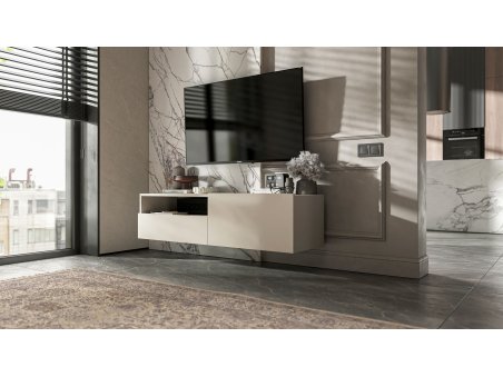 Wisząca szafka RTV Loft Industrialna ENJOY Kaszmir Mat 120 cm3