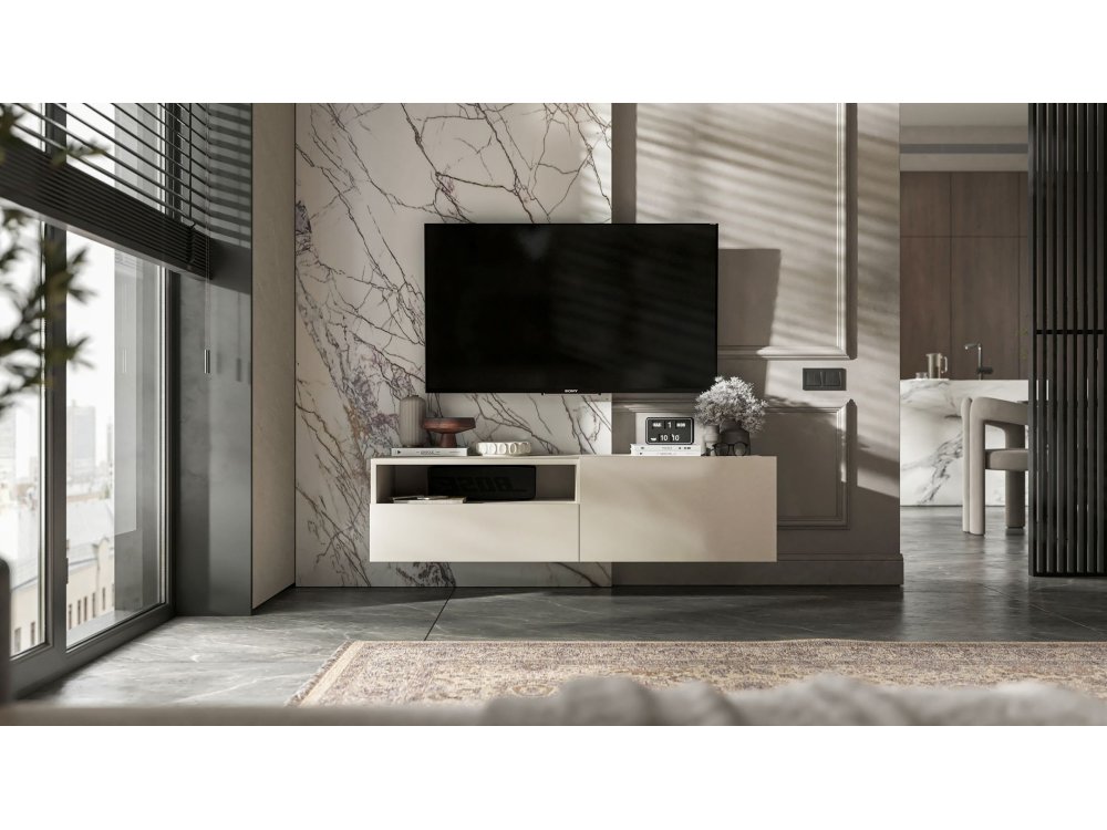 Wisząca Szafka RTV Loft Industrialna ENJOY Kaszmir Mat 120 cm, Dobra Cena, Sklep Online | Meble Lindner